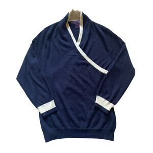 Purple Label Ralph Lauren Women Cashmere Wrap Sweater Large Elegant Luxury